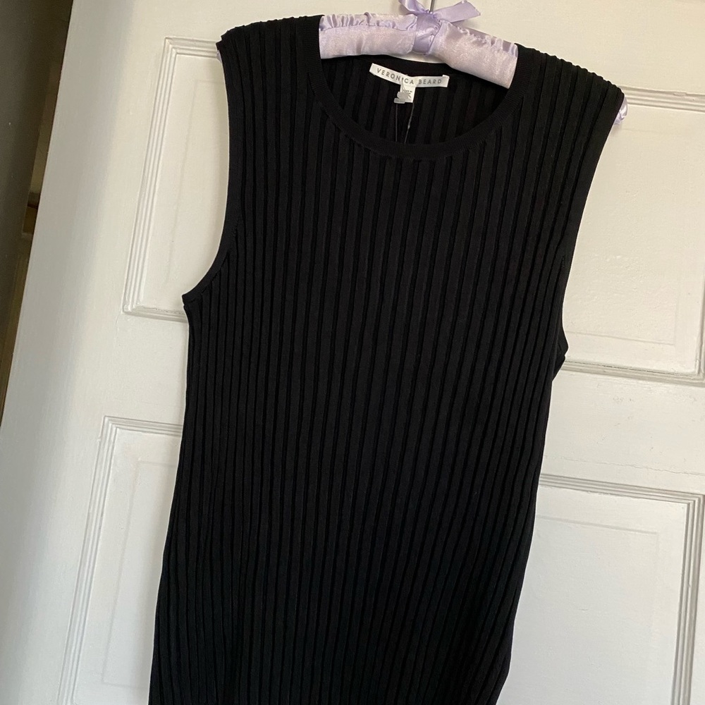 VERONICA BEARD ARALIA SLEEVELESS SHELL BLACK TOP NEW WITH TAGS XL - Picture 3 of 6